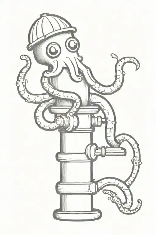An Octopus Wrapped Around A Fire Hydrant