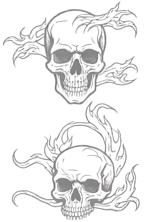 Skull And Flames Left Arm