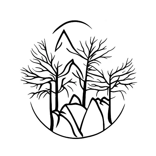 Mountain Trees River