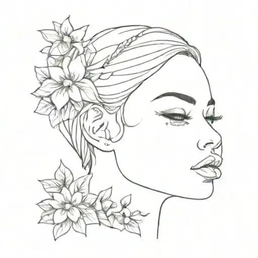 Forearm Floral Face Woman Butterfly