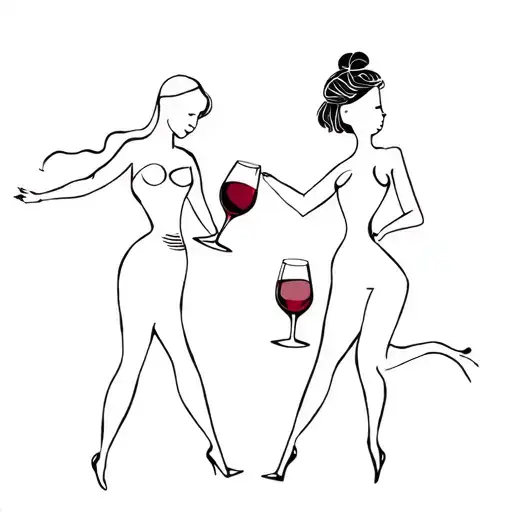 Wine And Friends Dancing