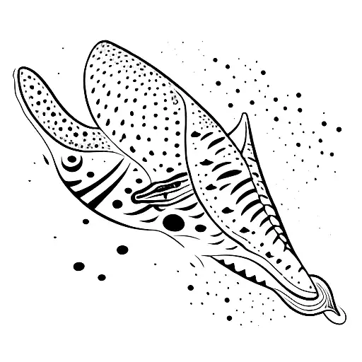 Abstract Fluid Arm Sleeve With Manta Ray And Whale Shark