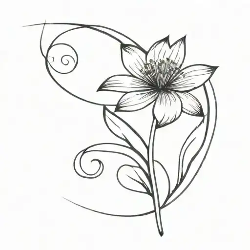 Abstract Minimalist Tattoo Of A Flower Morphing Into A Paintbrush