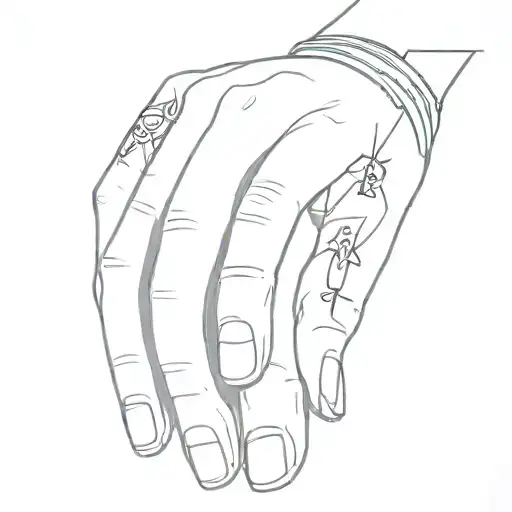 Geek Tattoo On Hand Line Starting From Ring Finger To Elbow