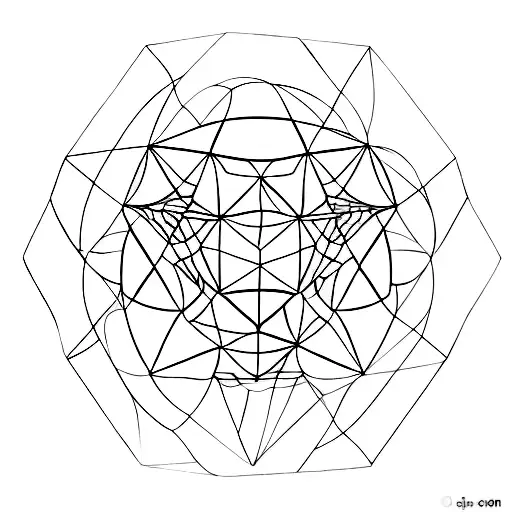 Geometry Minimalist Polyhedral D20 With Line