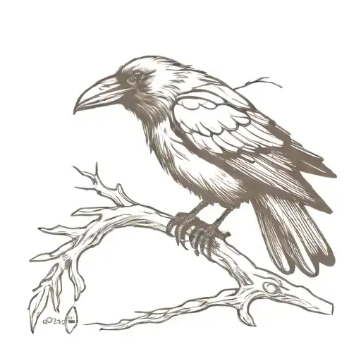 Crow Perched With Keys In Beak