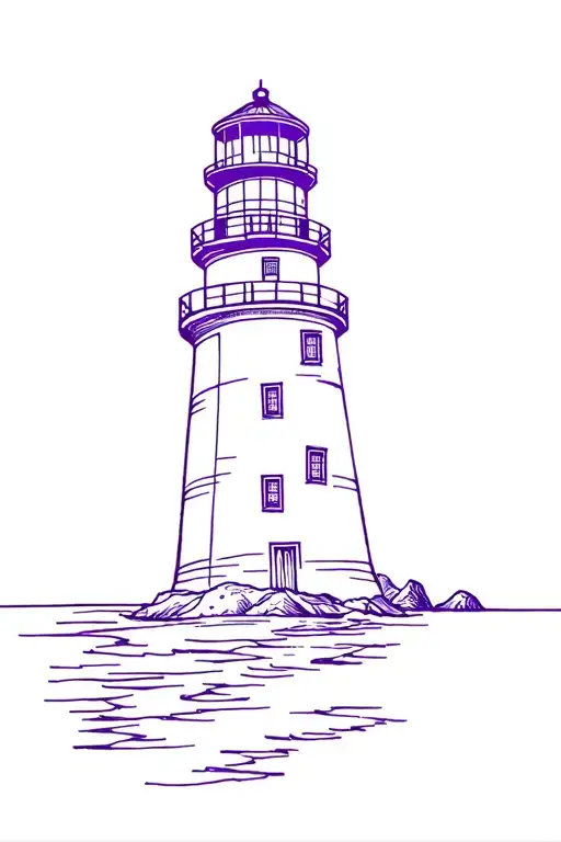 Lighthouse Painting Purple
