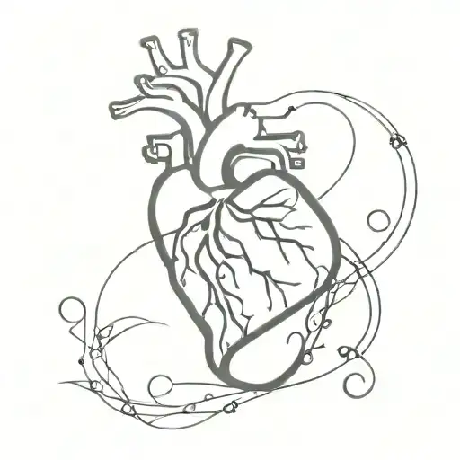 A Minimalist Representation Of The Cardiovascular System With Intricate Line Work