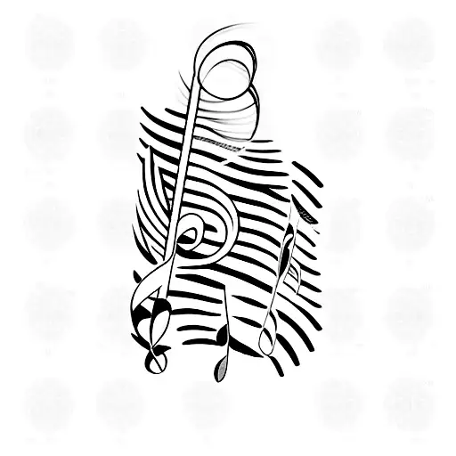 A Minimalist Tattoo Design With A Music Key