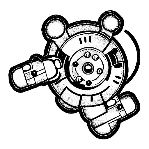 Robotic Bear Steampunk Seamless Pattern