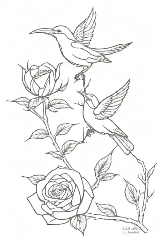 Thorn Rose Bird Flying