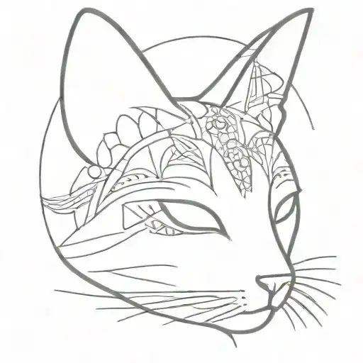 Cat Face Mandala Design Inspired