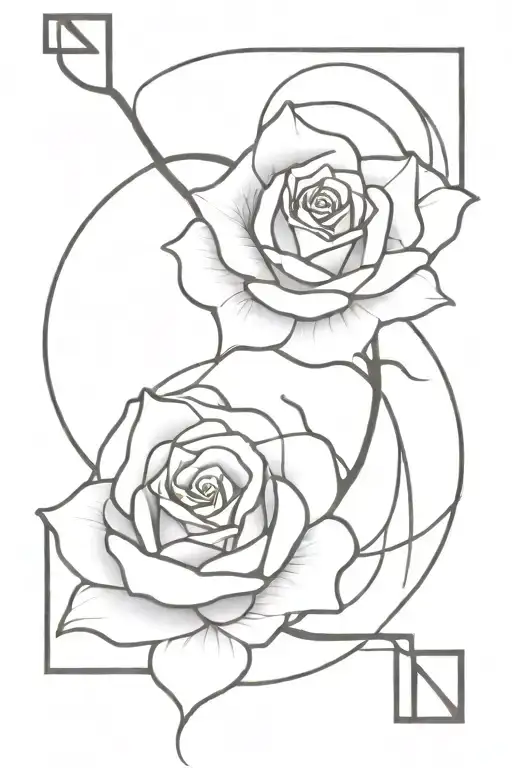 A Geometric Rose Intertwined With A Dna Double Helix
