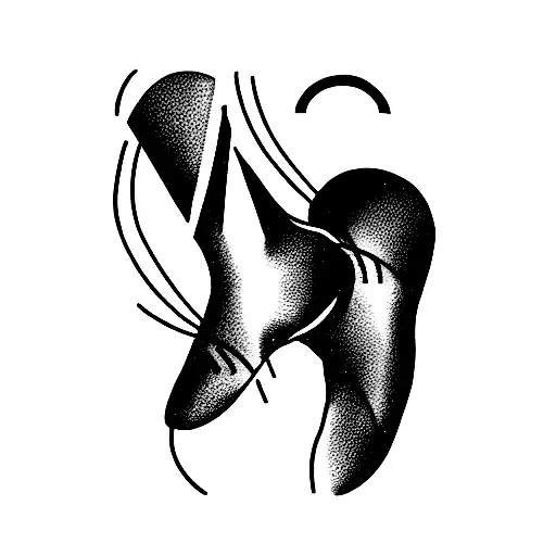 Pointe Shoes And Moon