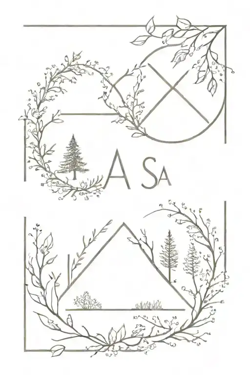 The Letters A And S And A With A Minimalistic And Forrest Design To Symbolic My 3 Children