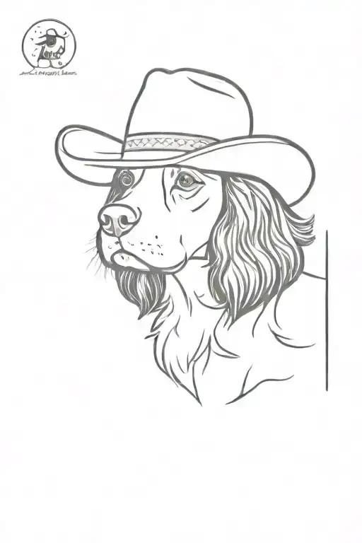 English Springer Spaniel Puppy Wearing A Cowboy Hat On Top