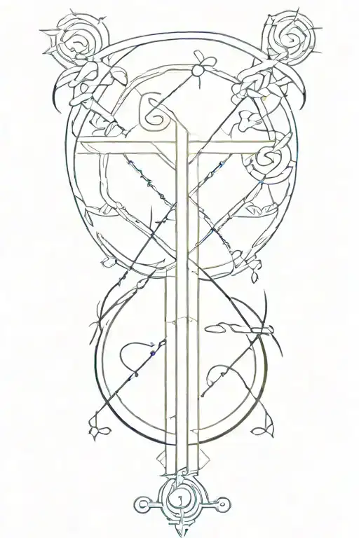 A Sketch Of A Nordic Rune Symbolizing Destiny And Acceptance Surrounded By Magical Elements