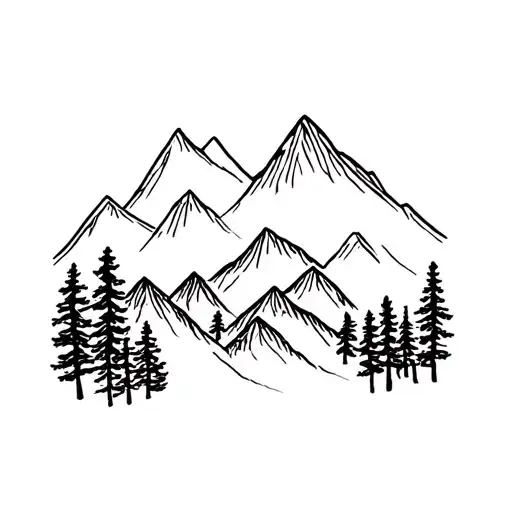 Small Tattoo With Large Mountain Trees
