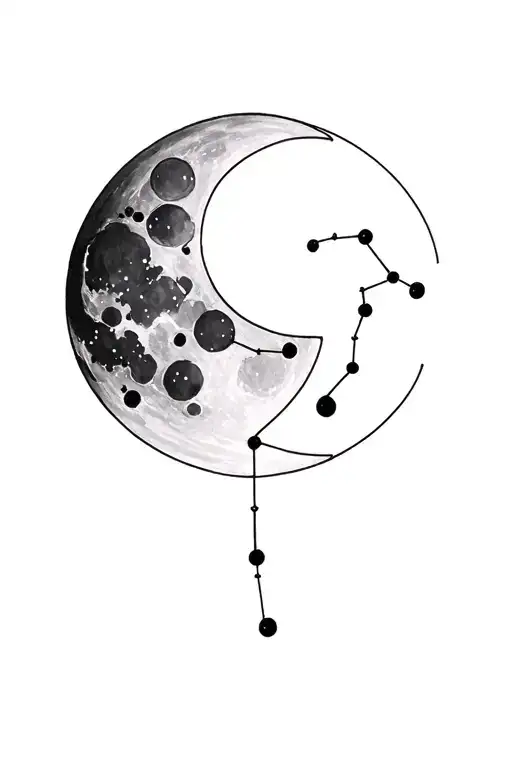 Constellation Cancer And The Moon