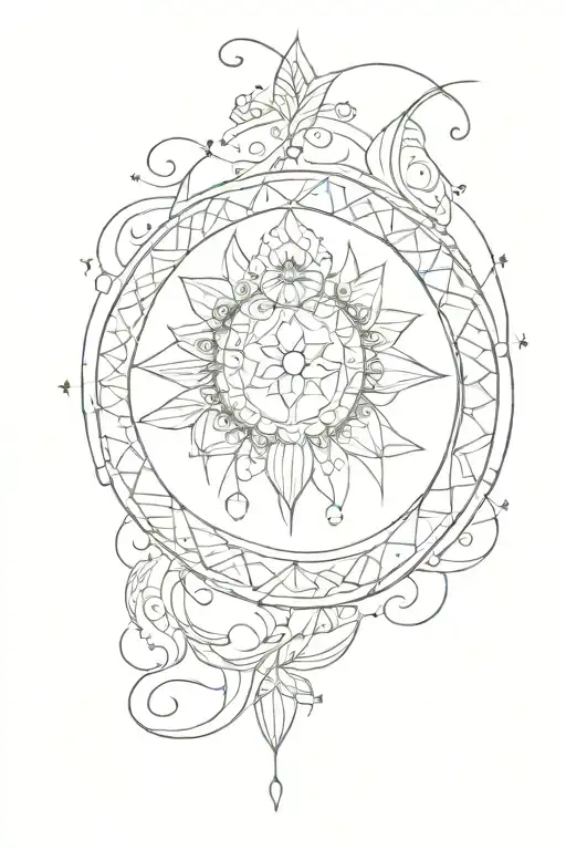 Back Tattoo Design Inspired By Moon And Mandalas