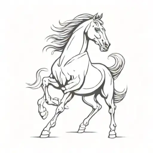 Minimalistic Modern Ferrari Prancing Horse Logo