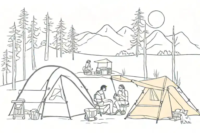 Family And Camping And Travel