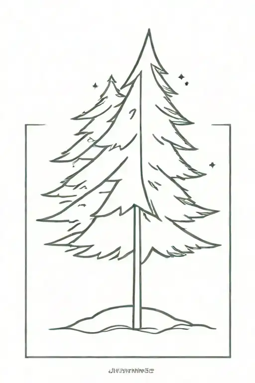 Pine Tree With J Somewhere