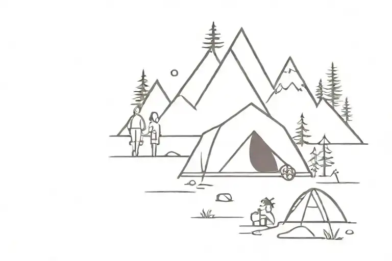 Family And Camping And Travel