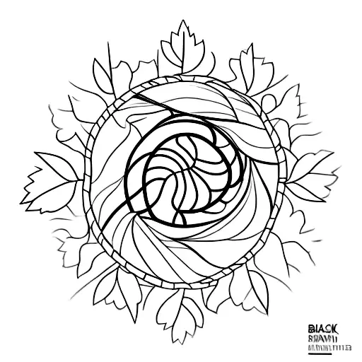 A Unique Minimalist Design Of A Volleyball Made Out Of Nature Elements Like Leaves And Flowers