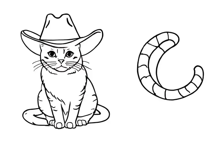 Cat With Cowboy Hat Sitting