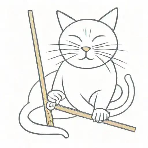 Cat And Chopsticks