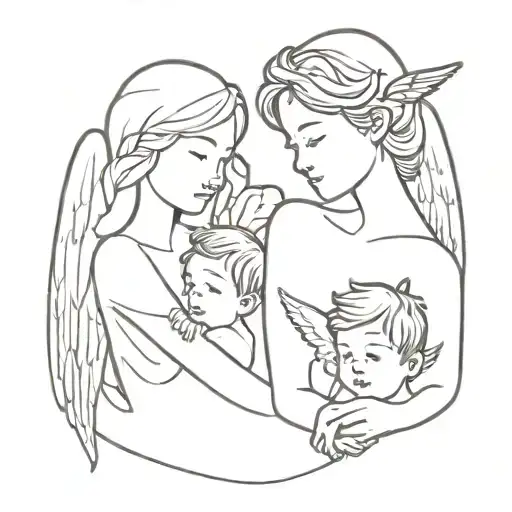 Name Nizomie And Caleb With Boy And Girl Angel