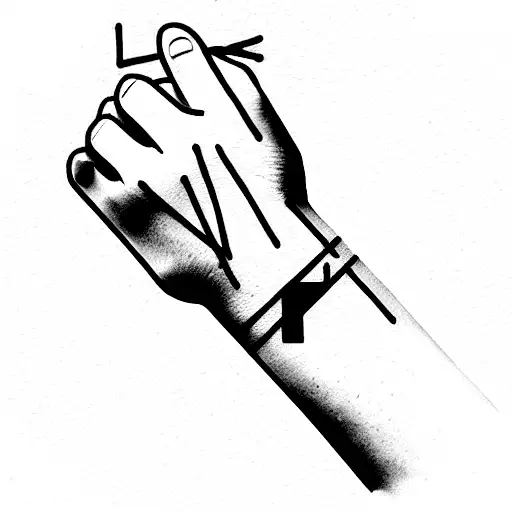 Blocky A & V Interlocked Initial Wrist