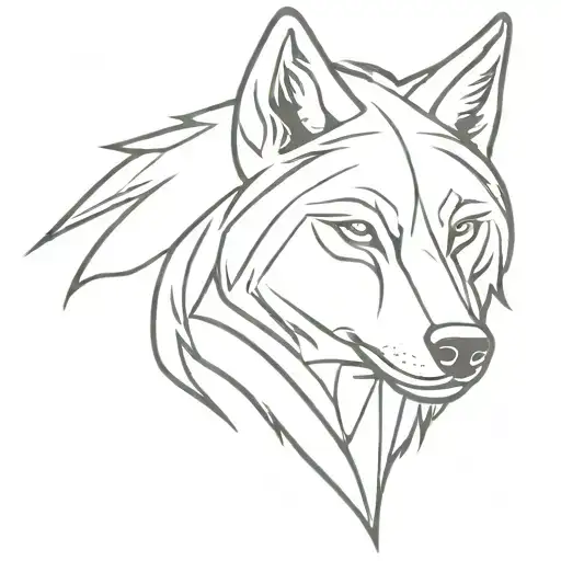 Tribal Wolf Head