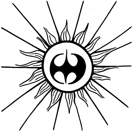 Sun With The Word Sun In Script
