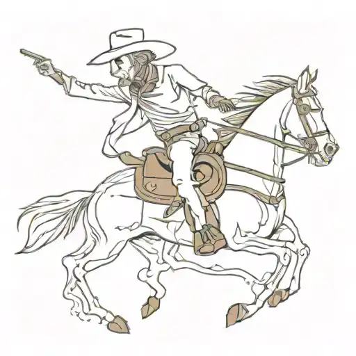 Skeleton Cowboy Riding