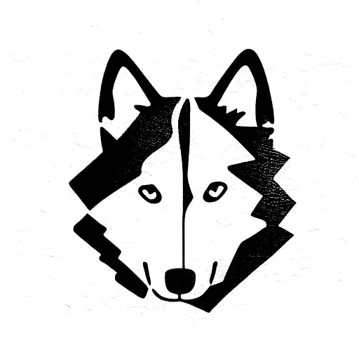 Husky Dog Ears Siluette