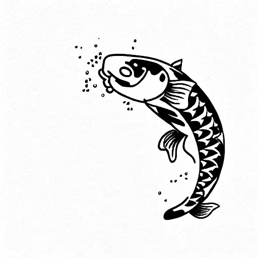 Koi Fishes Swimming In Water With Flowers Arm Sleeve