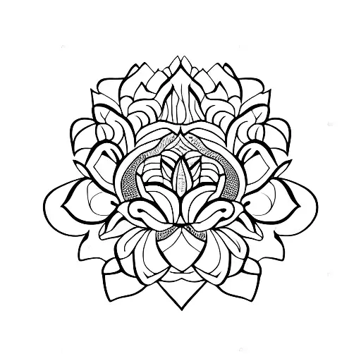 A Combination Of Lotus And Jasmine Flowers Forming A Beautiful Pattern