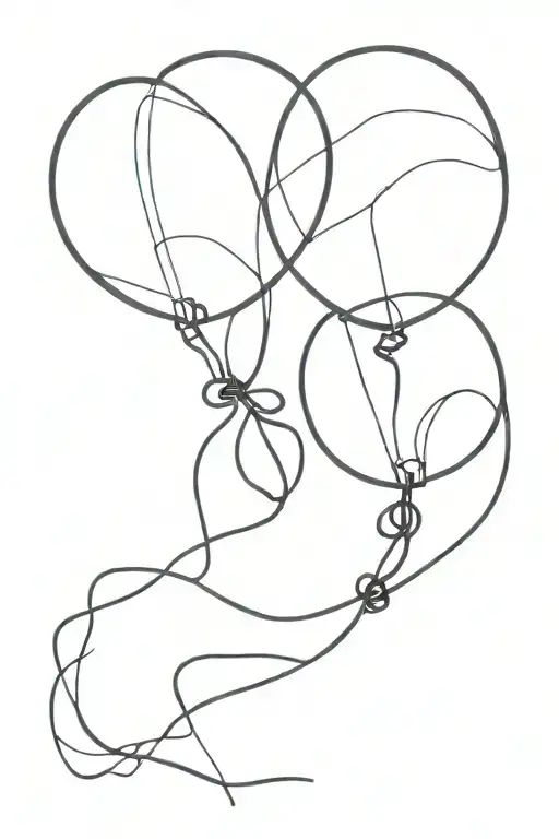 Two Black Balloons Hanging On A Cord Together