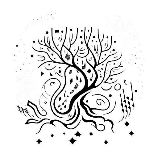 A Mystical Forest With Hidden Musical Notes And Stars Scattered Throughout