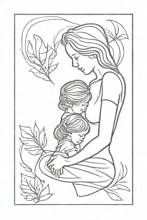 Mother And Child Silhouette