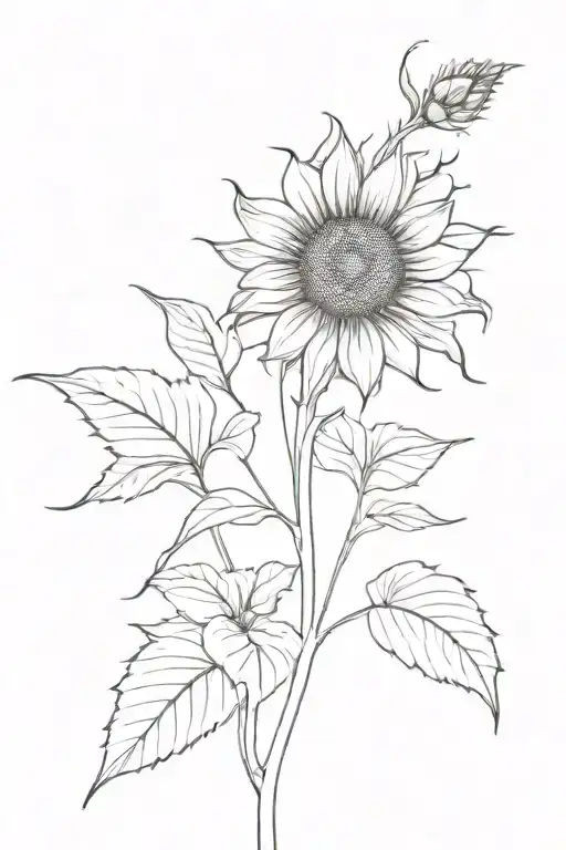 Long Stem Sunflower With Full Stem