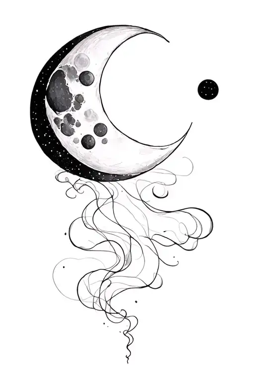 Moon With Smoke Rising