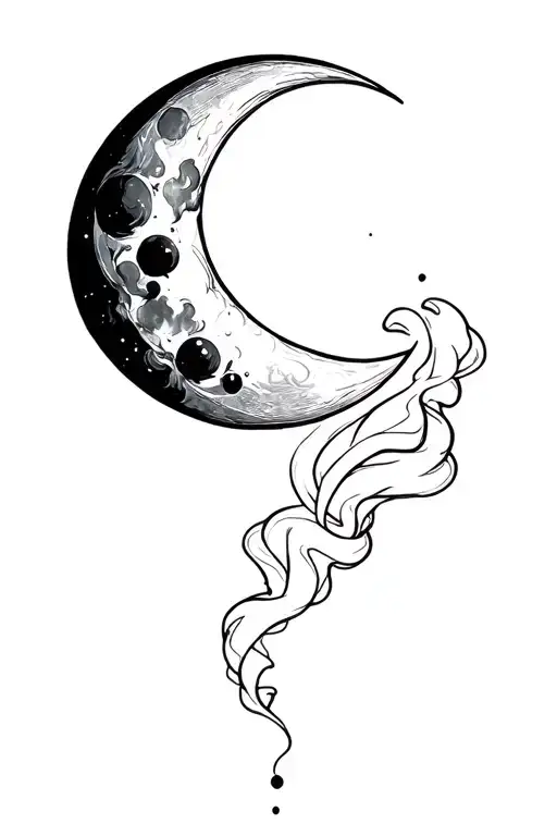 Moon With Smoke Rising