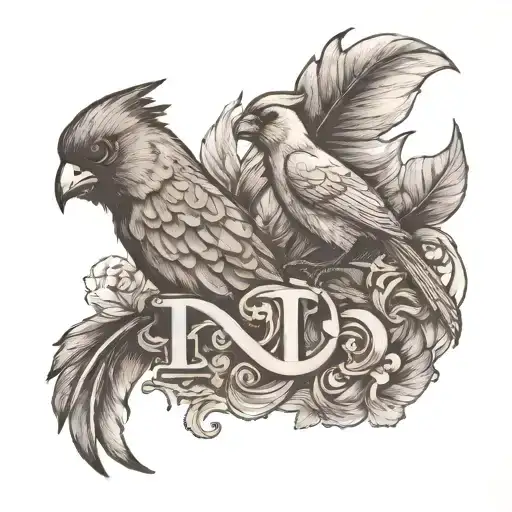 Faith Written Out With A Cardinal Coming Of A Loop Of The H And Leapord Print