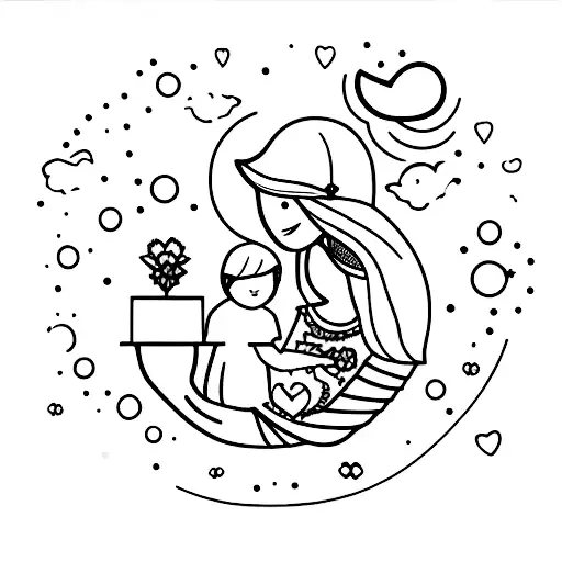 Mother With Her Daughte