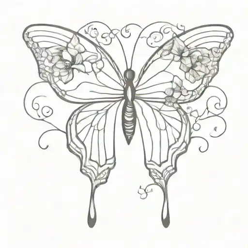 Butterfly One Wing Made Of Flowers