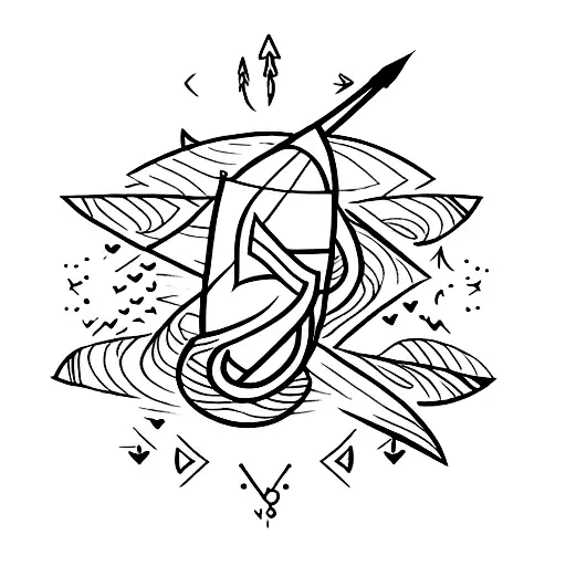 Arrow With A Heart-shaped Flame Arrowhead