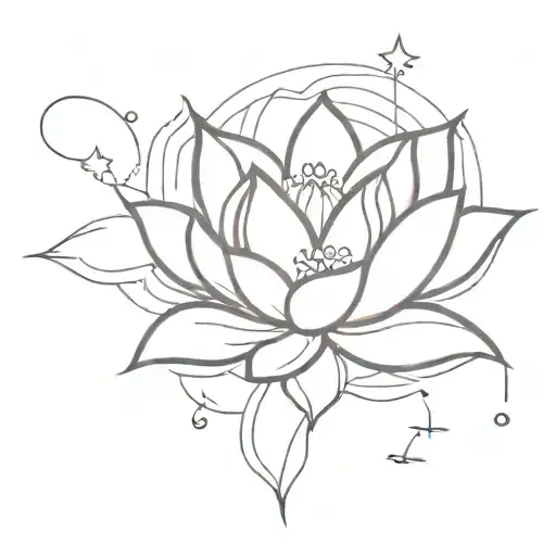 Lotus Flower And A Star Sign